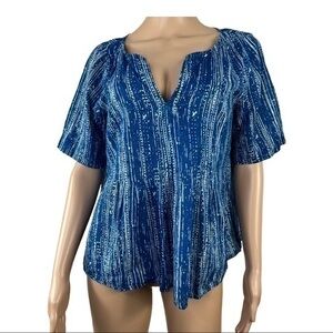 Anthropologie Maeve Women Blouse Blue White Sz 12